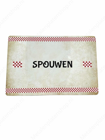 Brabantse Teksten - Spouwen - Metalen Wandbord