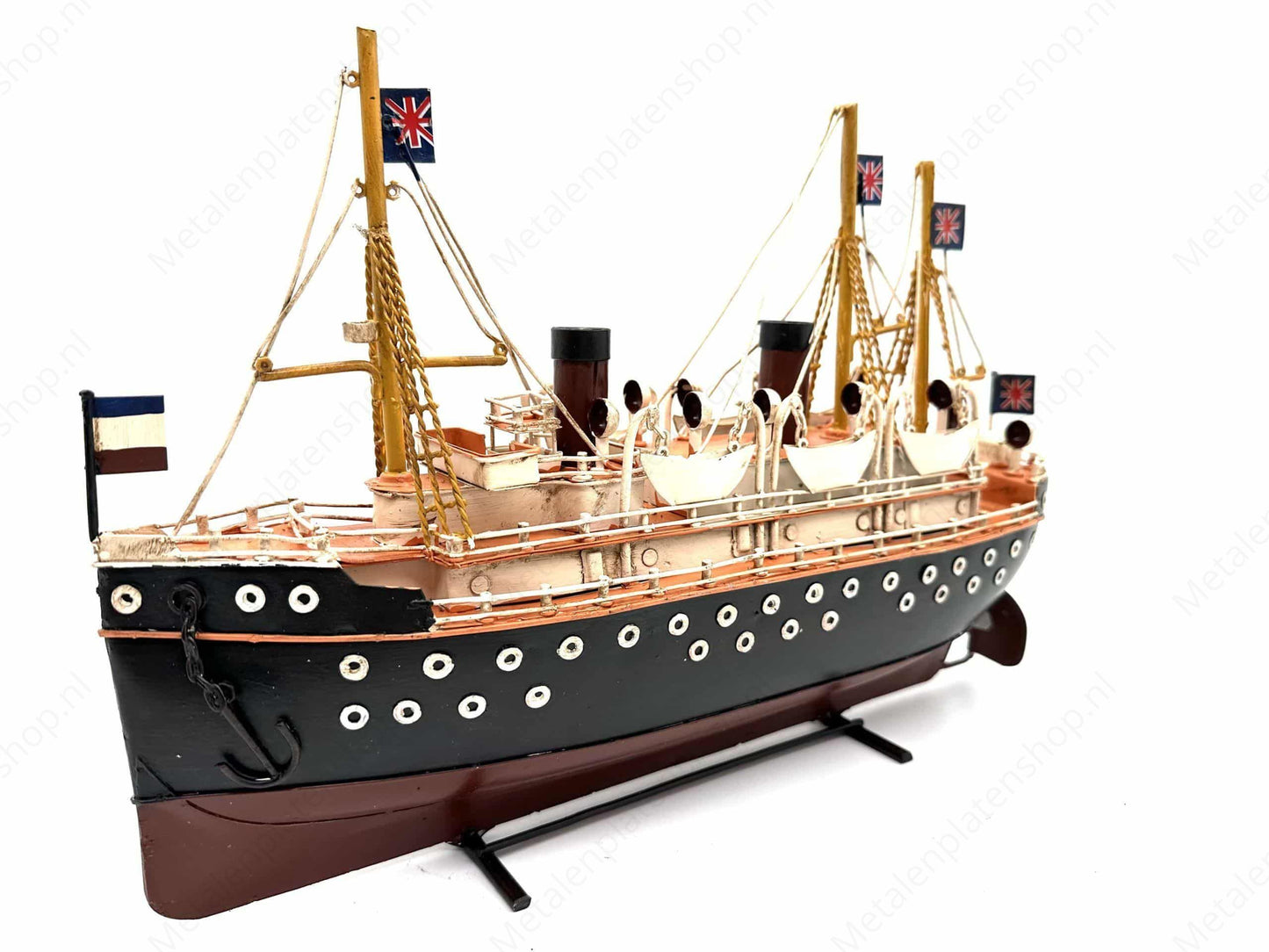 Stoomboot - Metalen Voertuigen Decoratie - 36cm