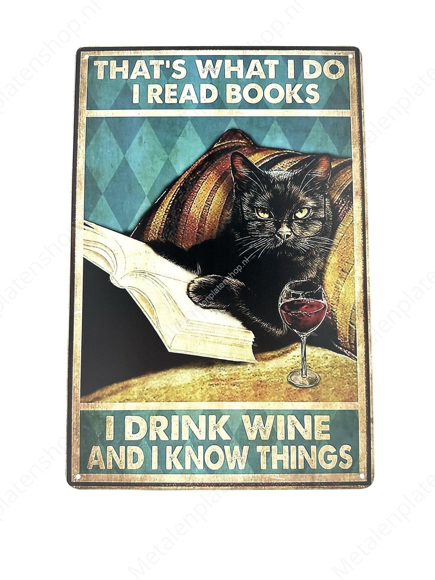Grappige kat - Thats what I do I read books - Katten - Metalen Wandbord