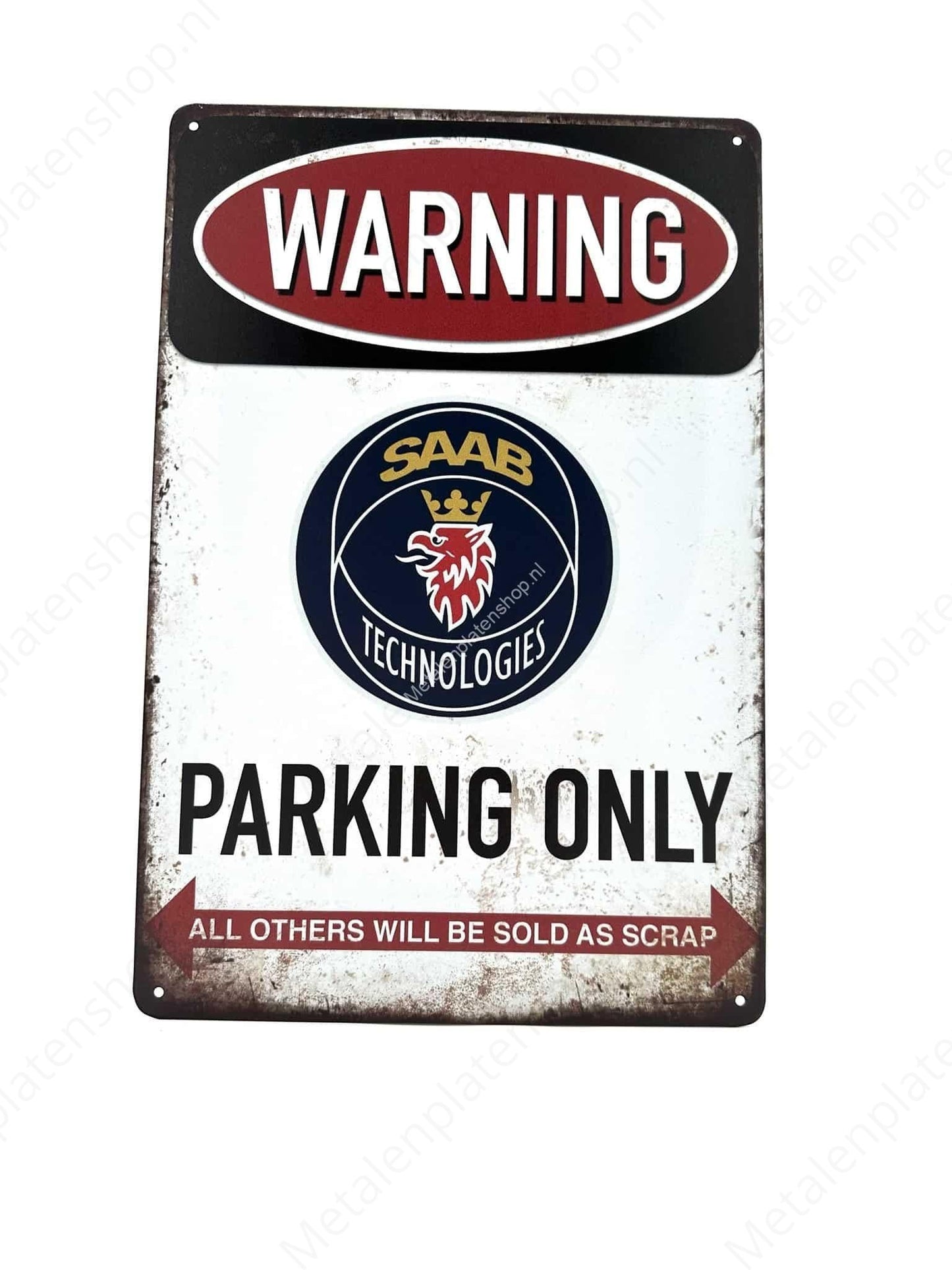 SAAB Parking Only - Parking - Metal Wall Sign