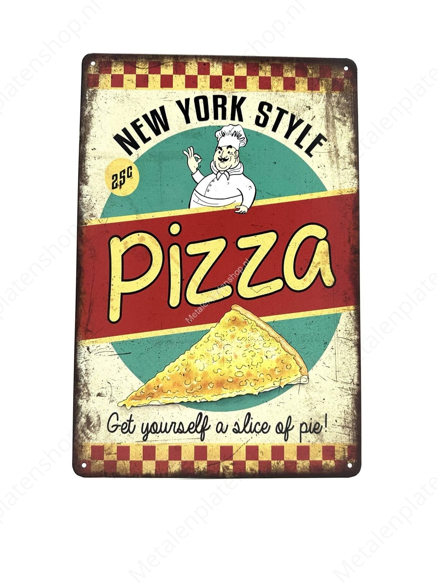 New York Style Pizza - Metal Wall Sign