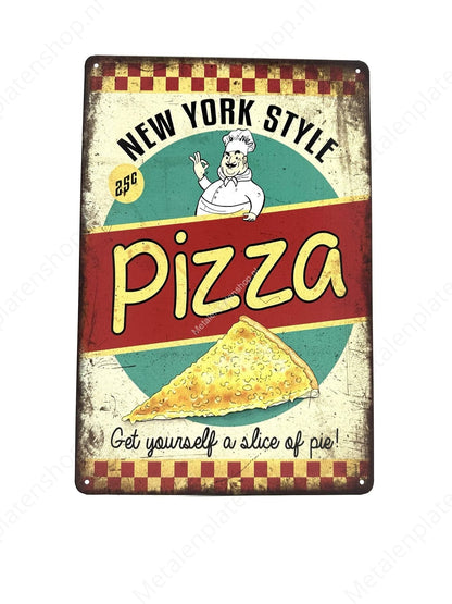 New York Style Pizza - Metal Wall Sign