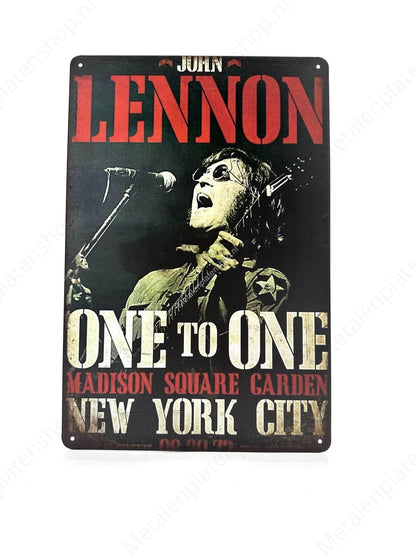 John Lennon One to One - Music - Metal Wall Sign