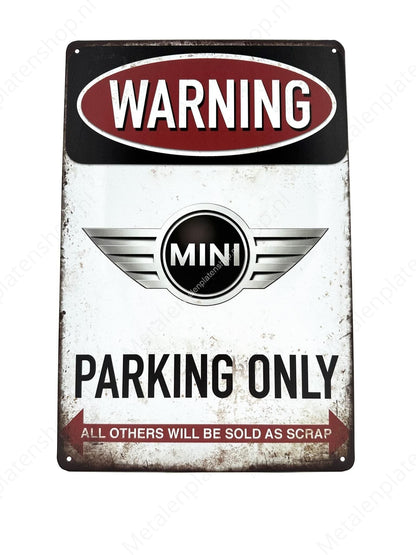 MINI Parking Only - parking - Metal Wall Sign