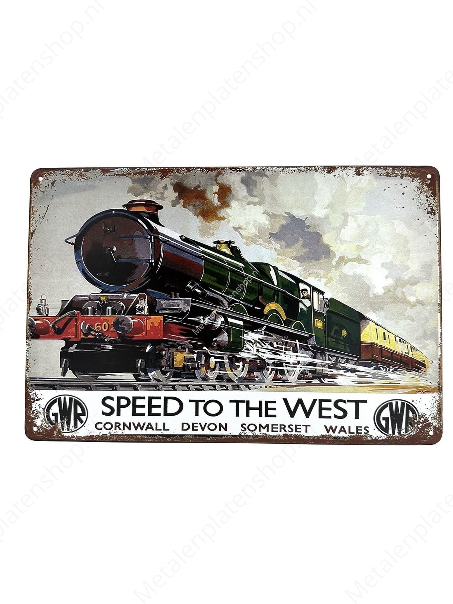 Speed to the West - Train - Locomotive - Metal Wall Sign