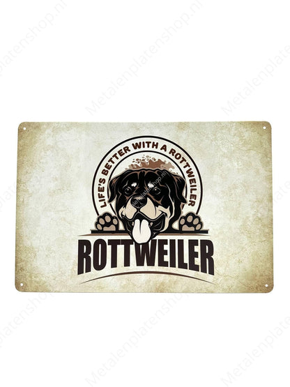 Rottweiler - Guard Sign - Dogs - Metal Wall Sign