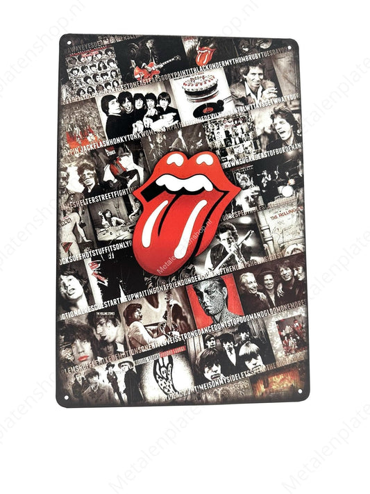 Rolling Stones - Tong - Muziek - Metalen Wandbord