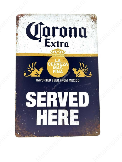Corona Extra Served Here - Beer - Metal Wall Sign