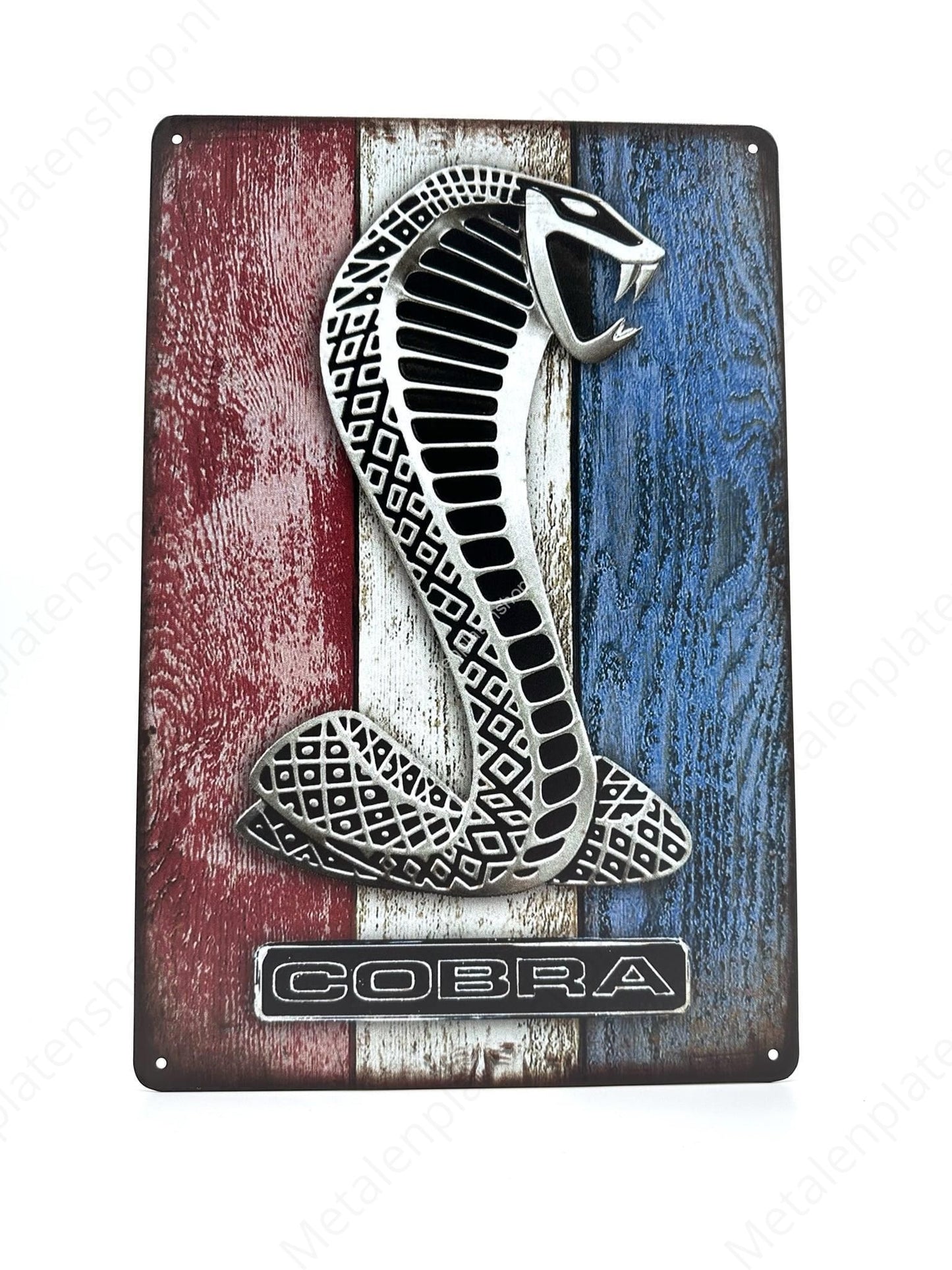 Cobra - Rood Wit Blauw - Metalen Wandbord