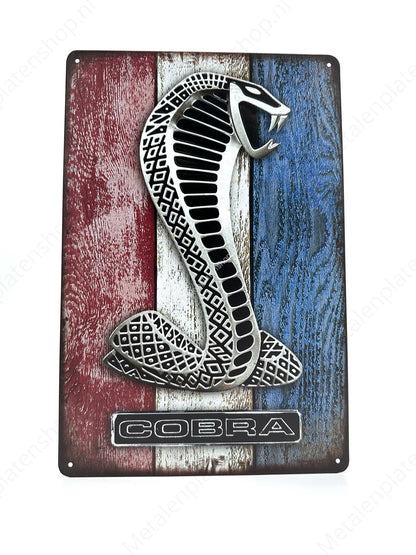 Cobra - Rood Wit Blauw - Metalen Wandbord
