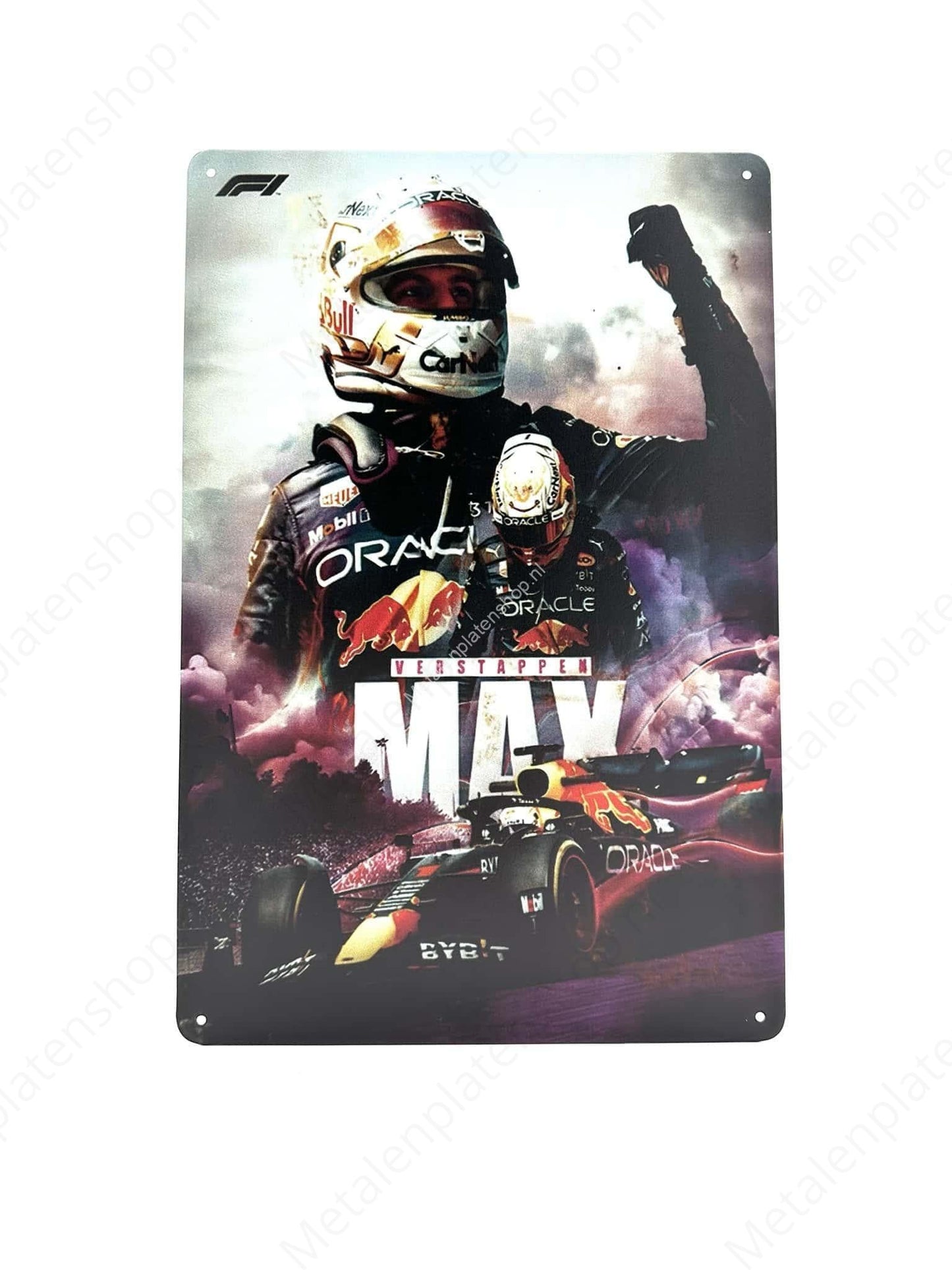 Max Verstappen - Cheering - Fist - Metal Wall Sign