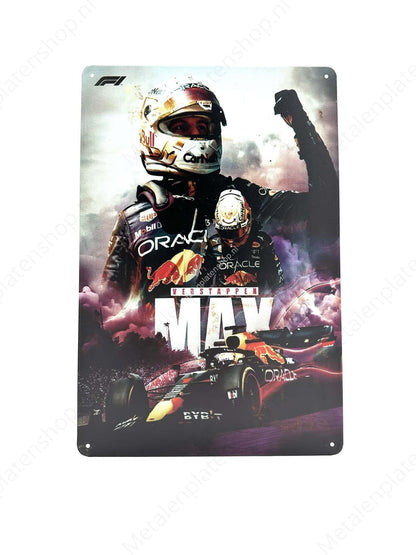 Max Verstappen - Cheering - Fist - Metal Wall Sign