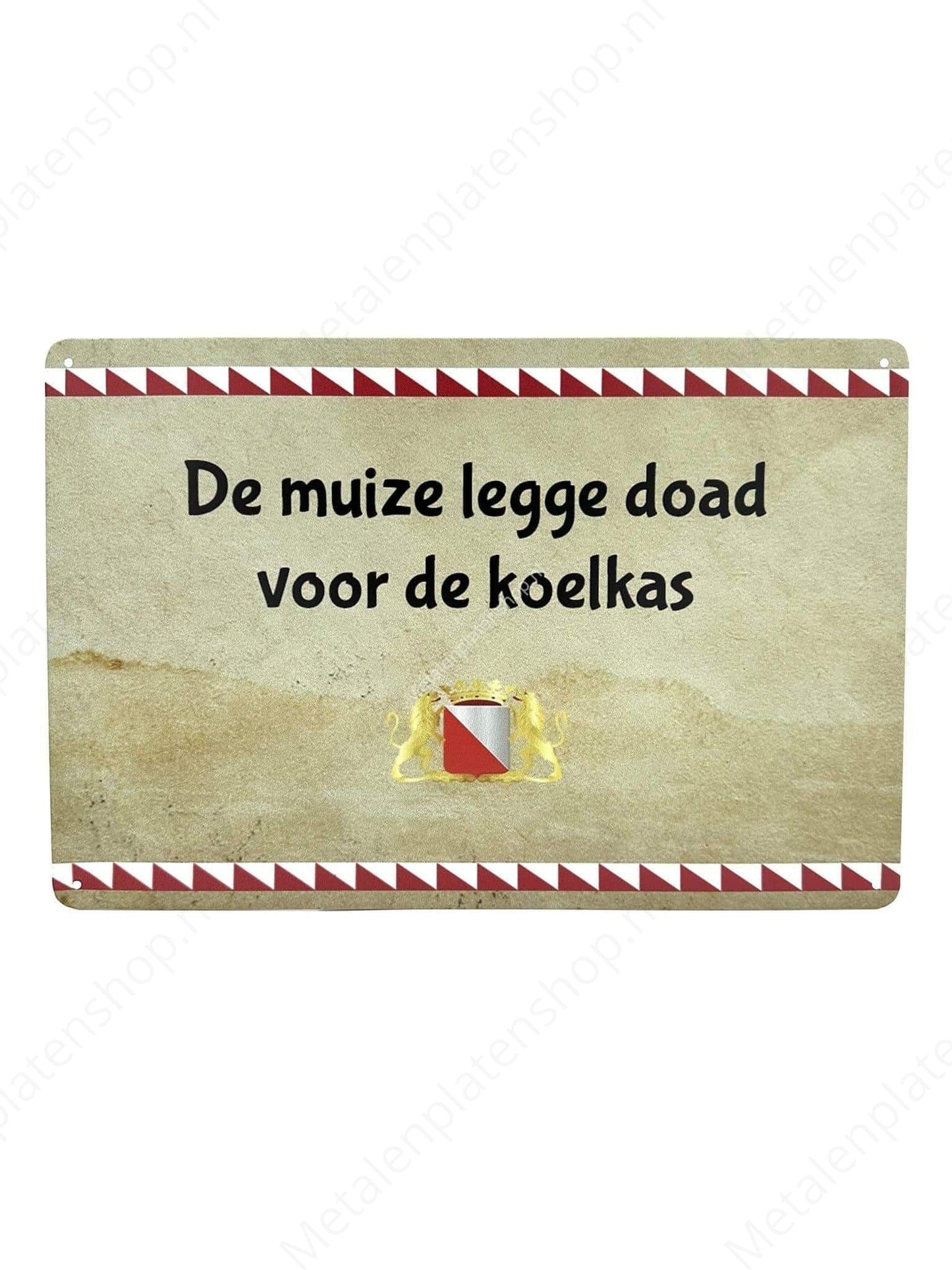 The mouse lay dead in front of the refrigerator - Metal Wall Sign