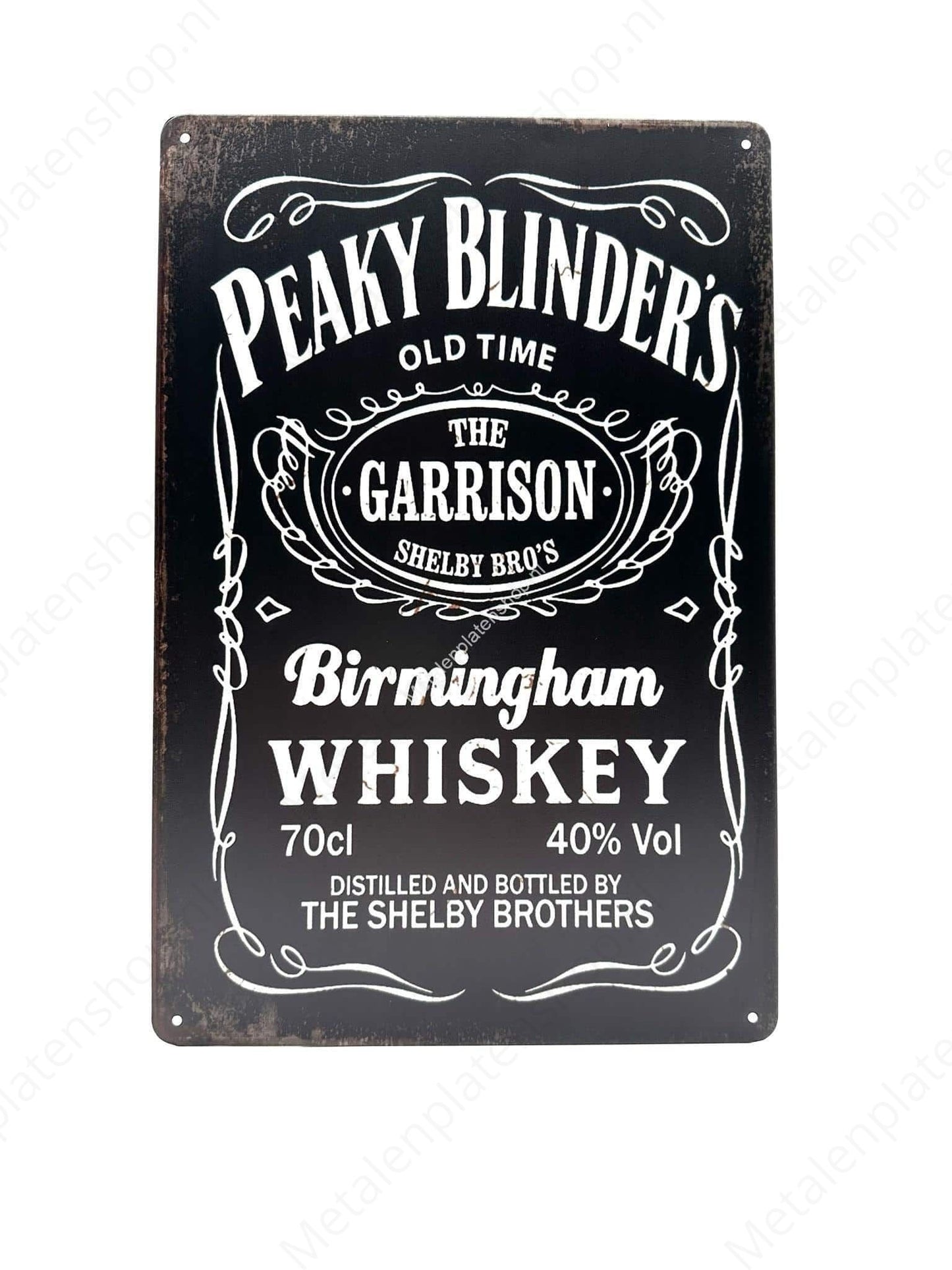 Peaky Blinders - The Garrison - Birmingham Whiskey - Drank - Metalen Wandbord