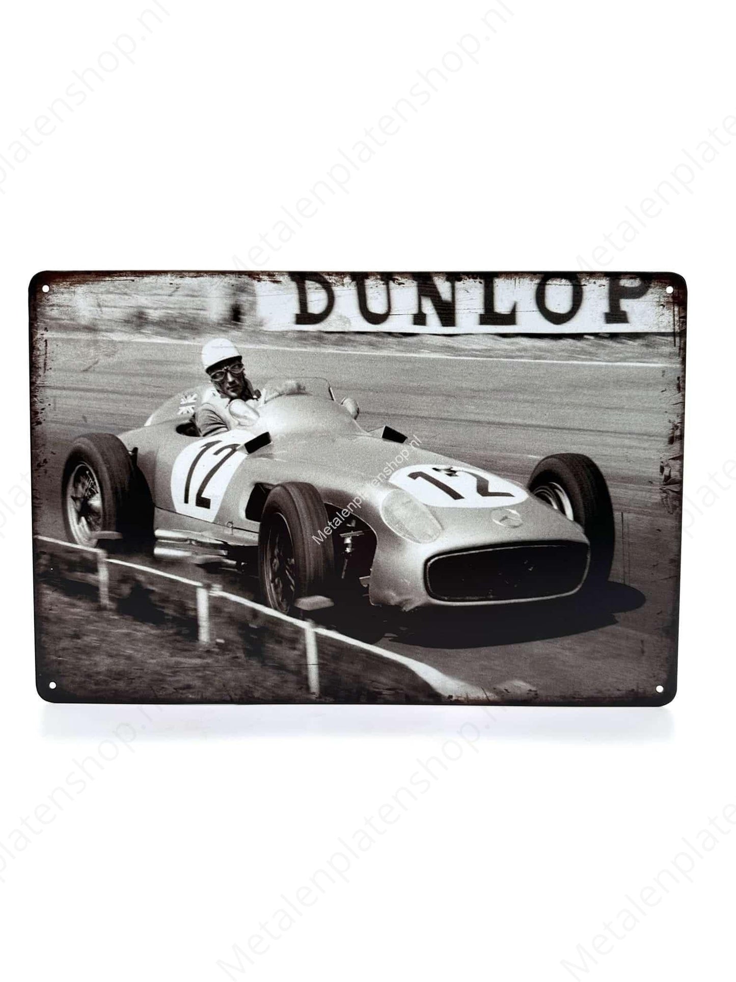 Formule - Dunlop - Oude Racewagen - Auto - Metalen Wandbord