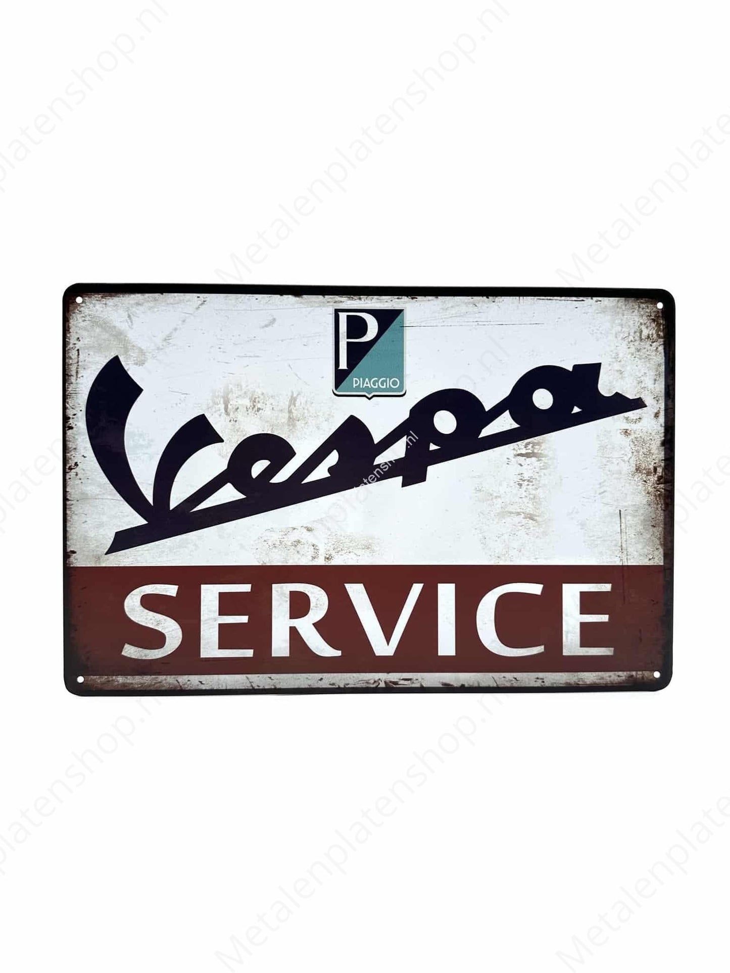 Vespa - Service - Piaggio - Scooter - Motor - Metalen Wandbord