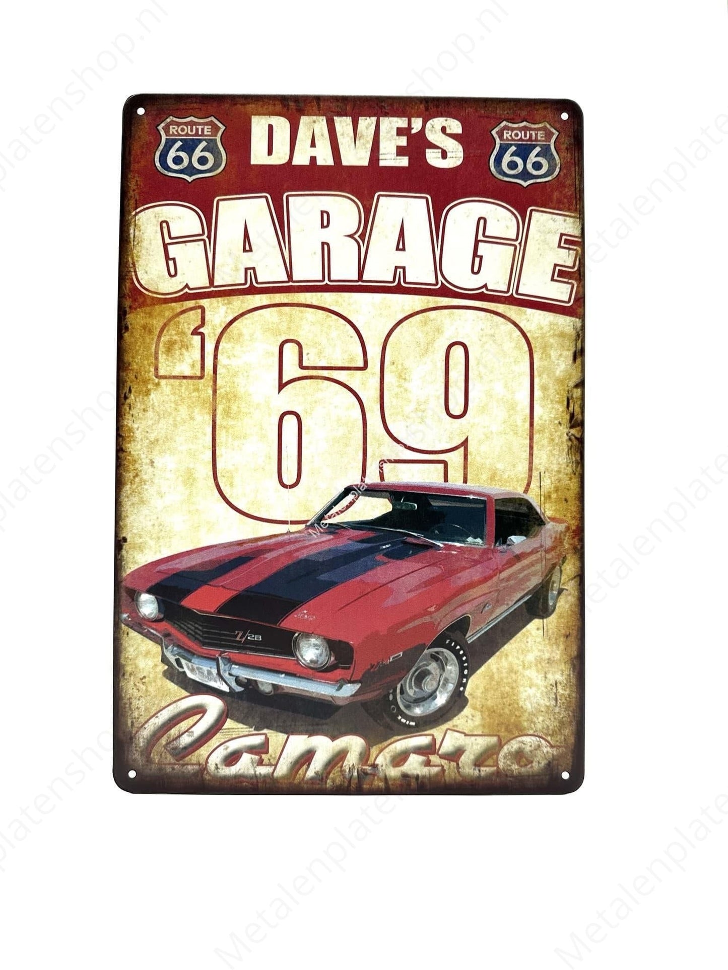 Dave's Garage – 69 Camaro – Metallwandschild