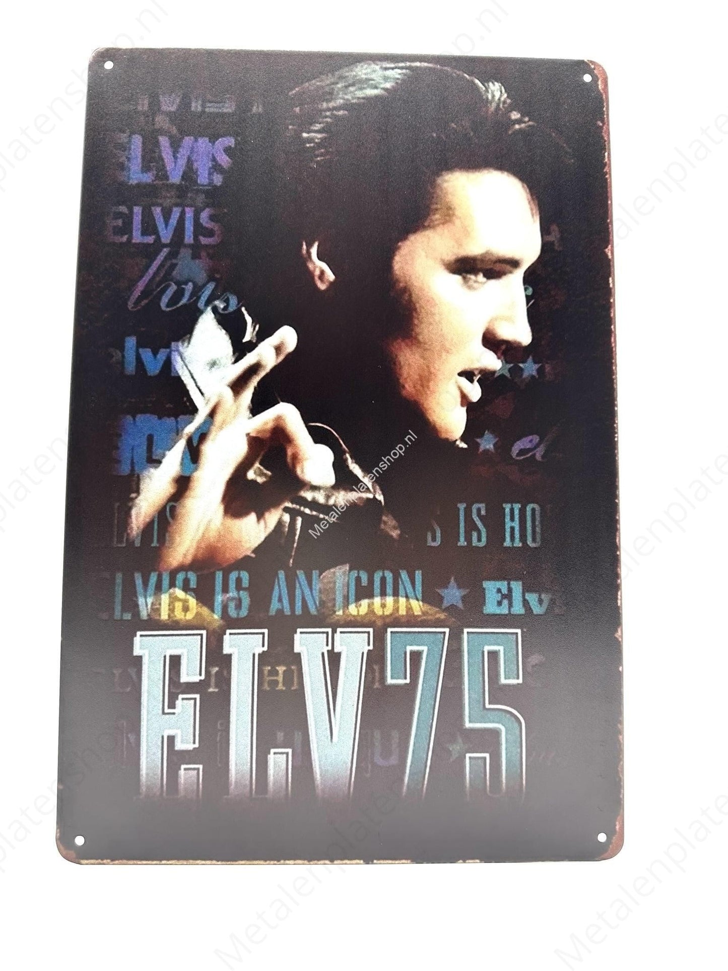 Elvis is an icon - Metalen Wandbord