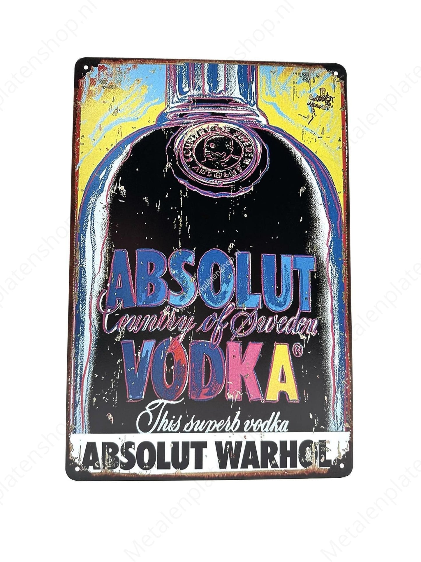 Absolut Vodka - This superb Vodka - Absolut Warhol - Metalen Wandbord