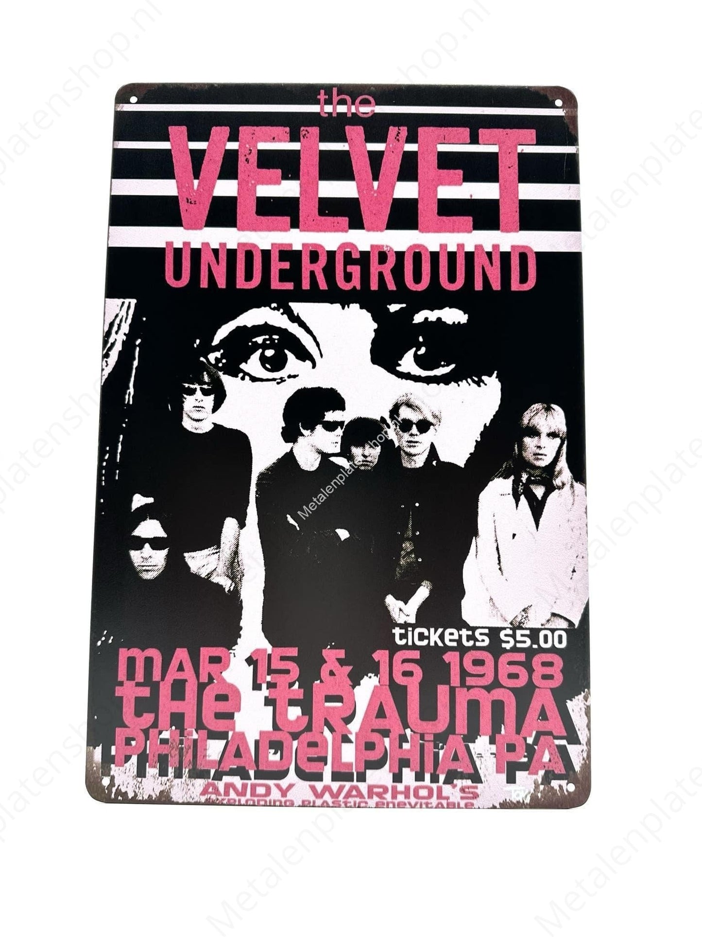 Velvet Underground - 1968 - Poster - Metalen Wandbord