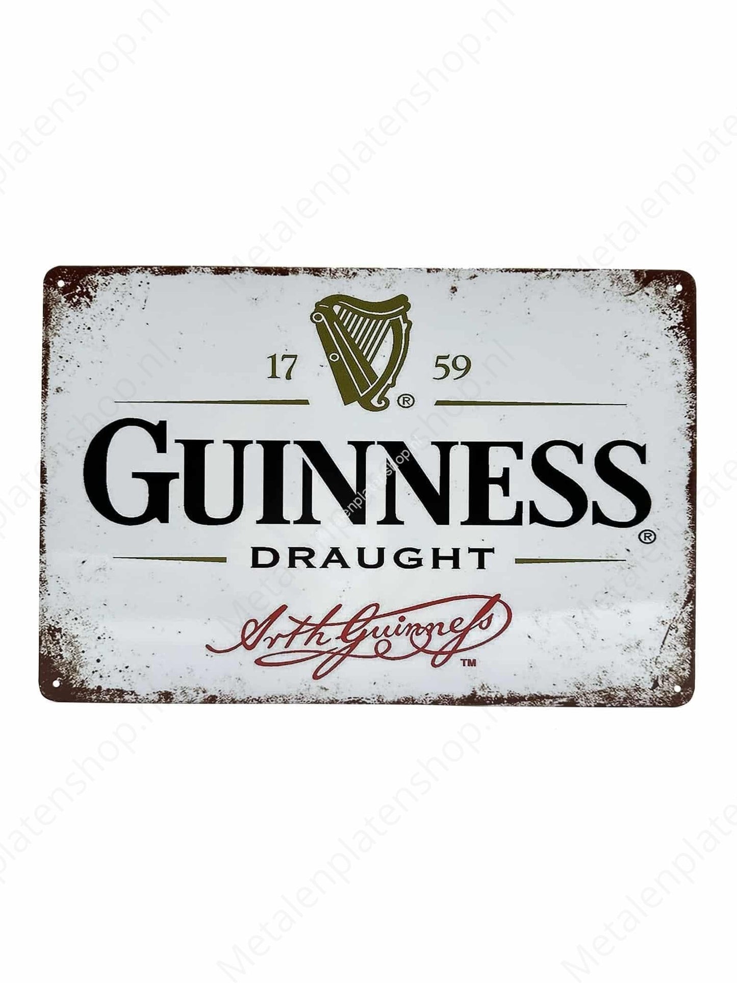 Guinness - 1759 - White - Metal Wall Sign