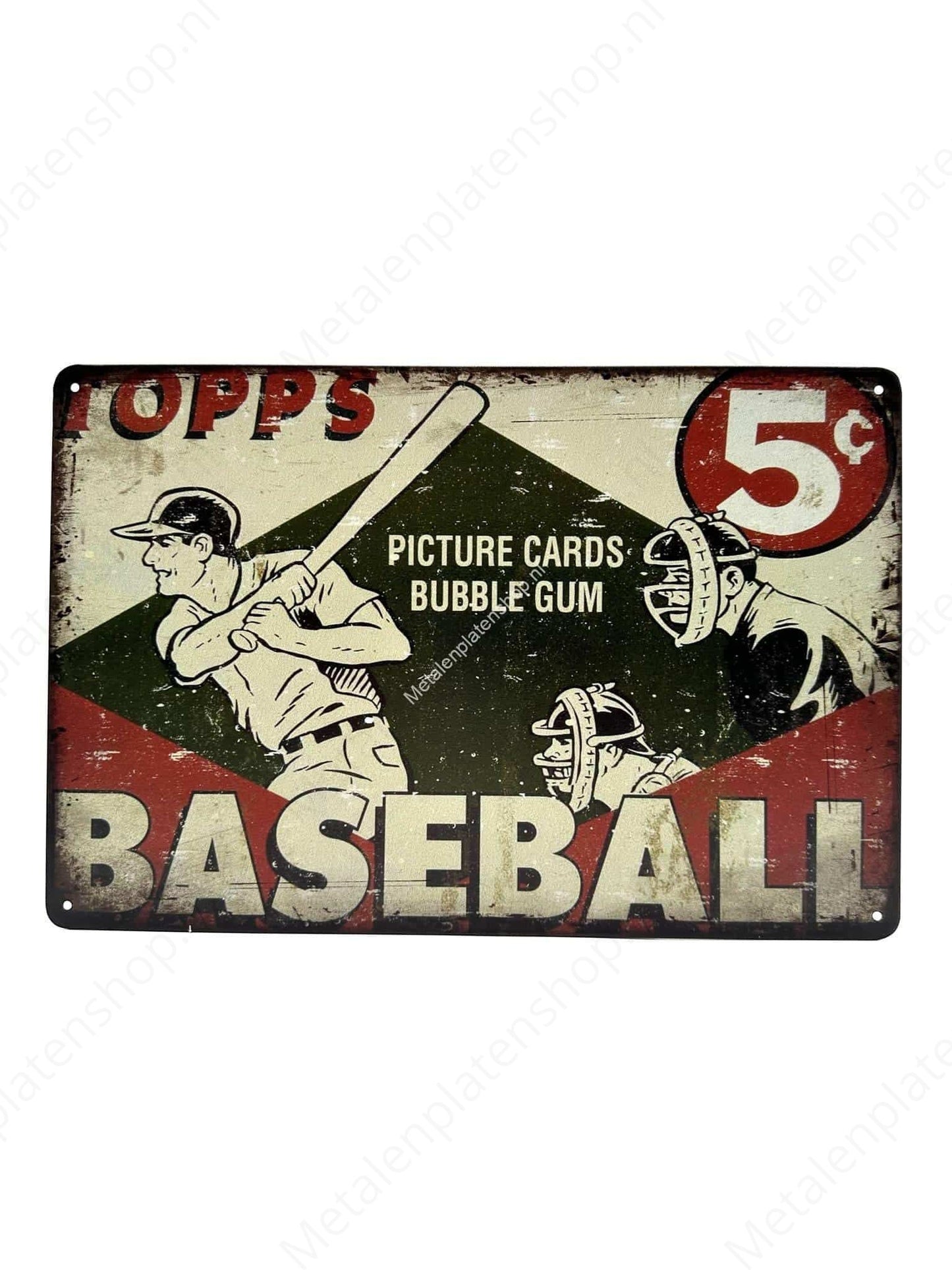 Topps - Picture Cards Bubble Gum - Baseball - Metal Wall Sign