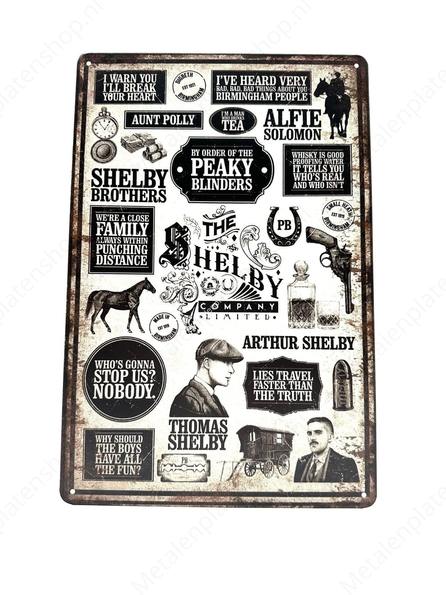 Peaky Blinders - Poster - Metalen Wandbord