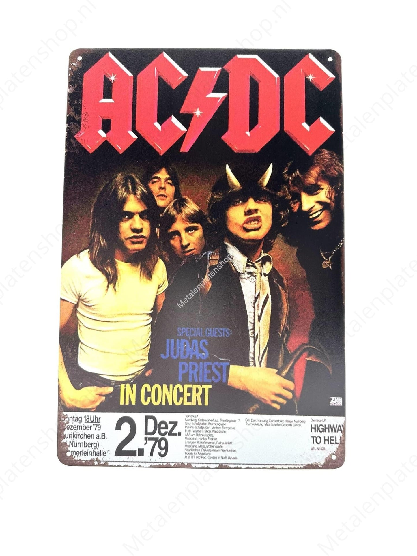 ACDC - Judas Priest - In Concert - Metalen Wandbord