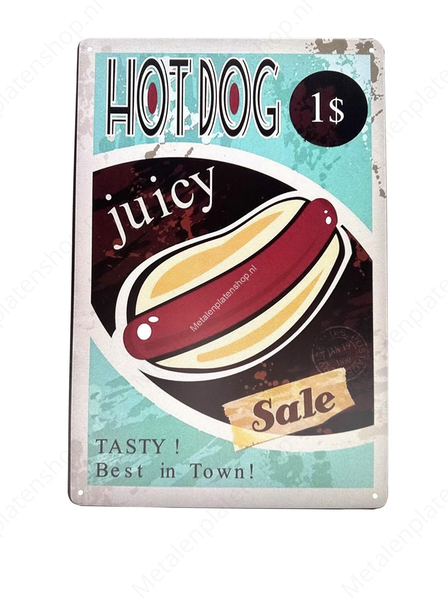 Hotdog - TASTY! - Best in town - Metal Wall Sign