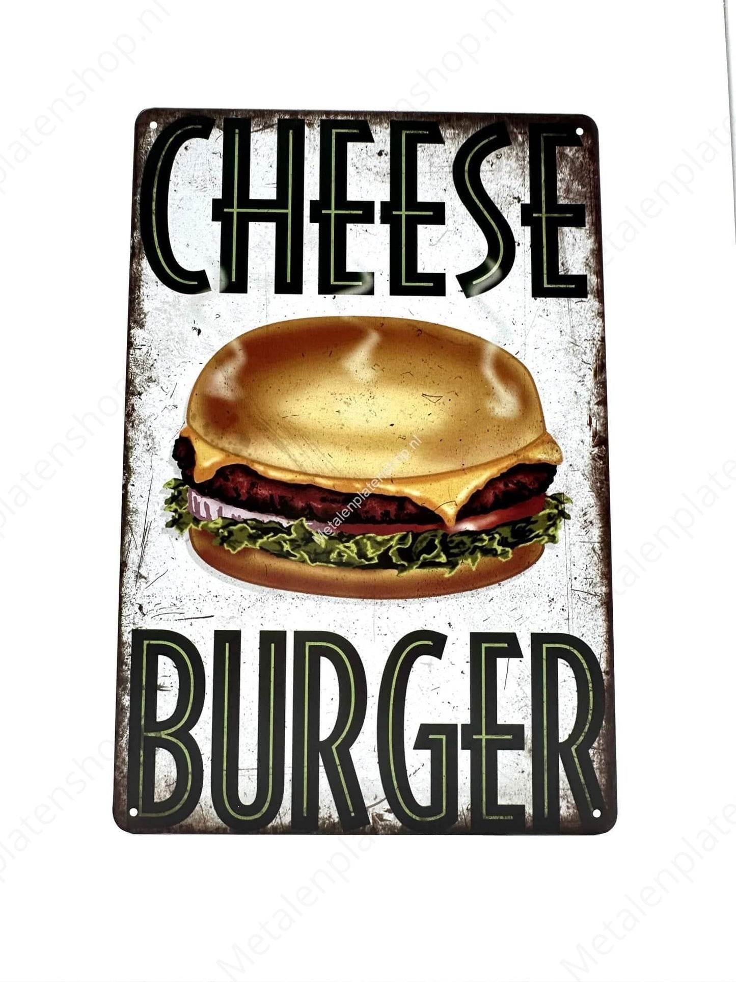 Cheese Burger - Metalen Wandbord