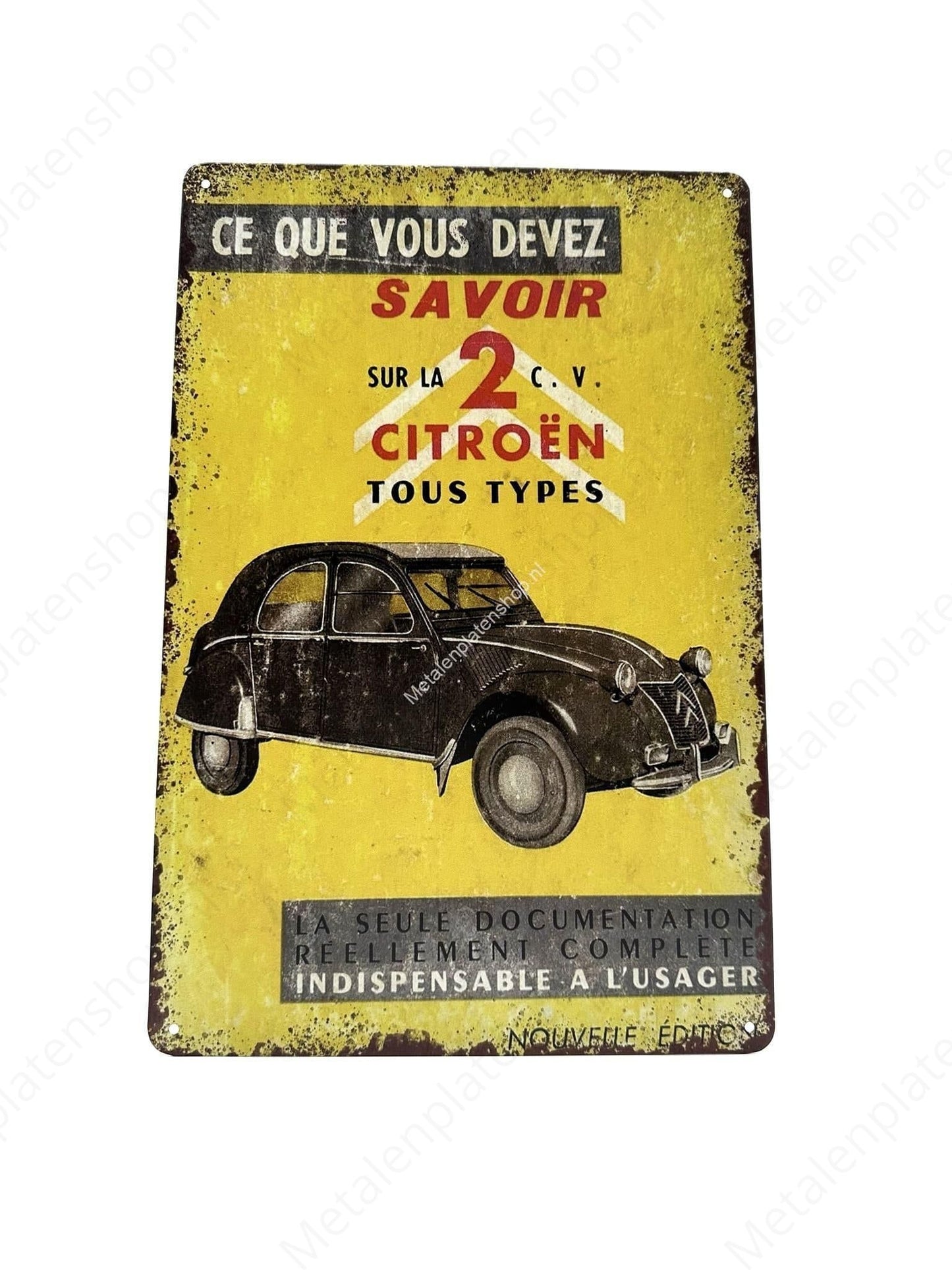 Citroen - Duck - Savoir Sur La 2 CV - Metal Wall Sign