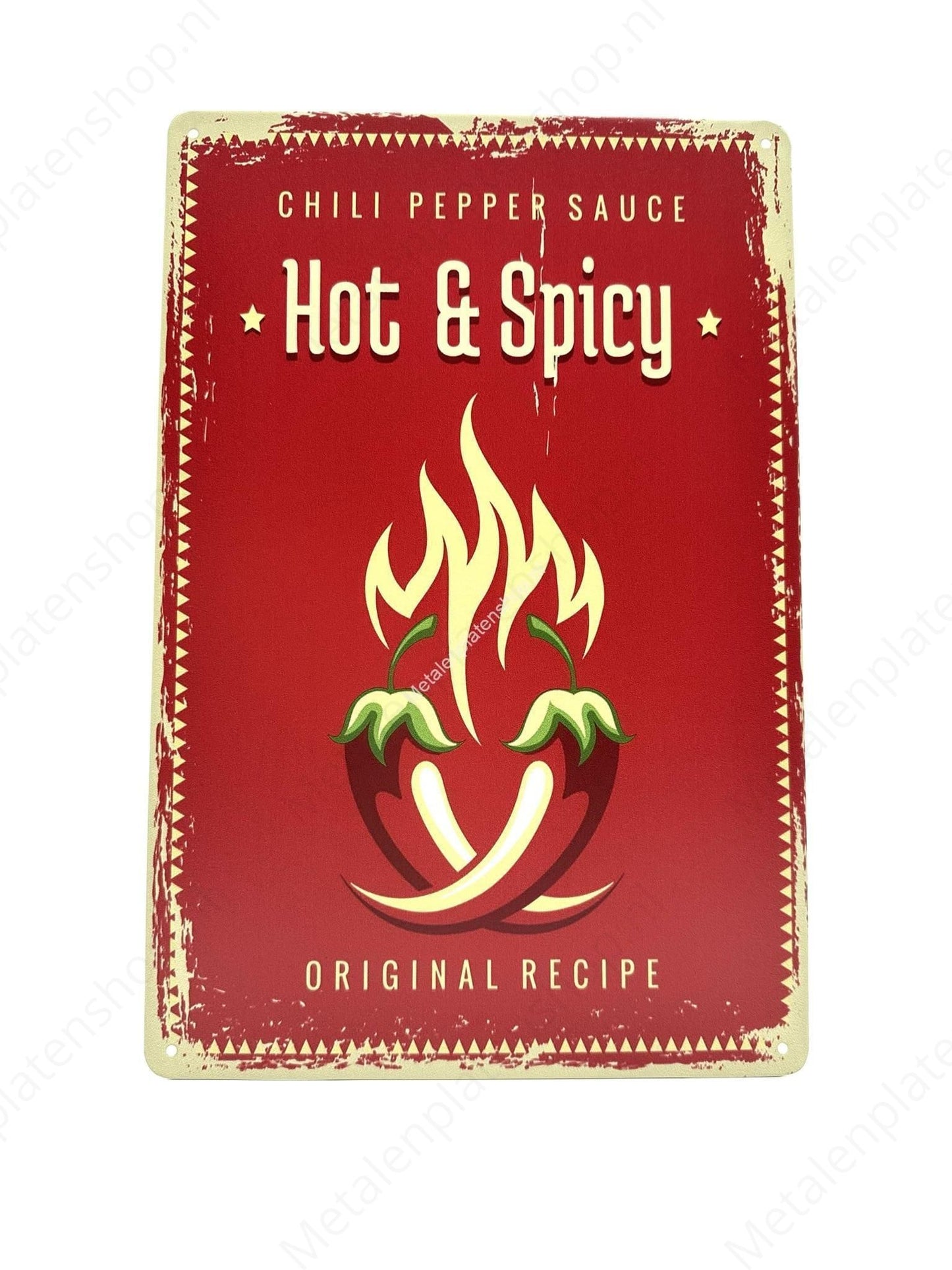Hot &amp; Spicy - Orginal Recipe - Metalen Wandbord