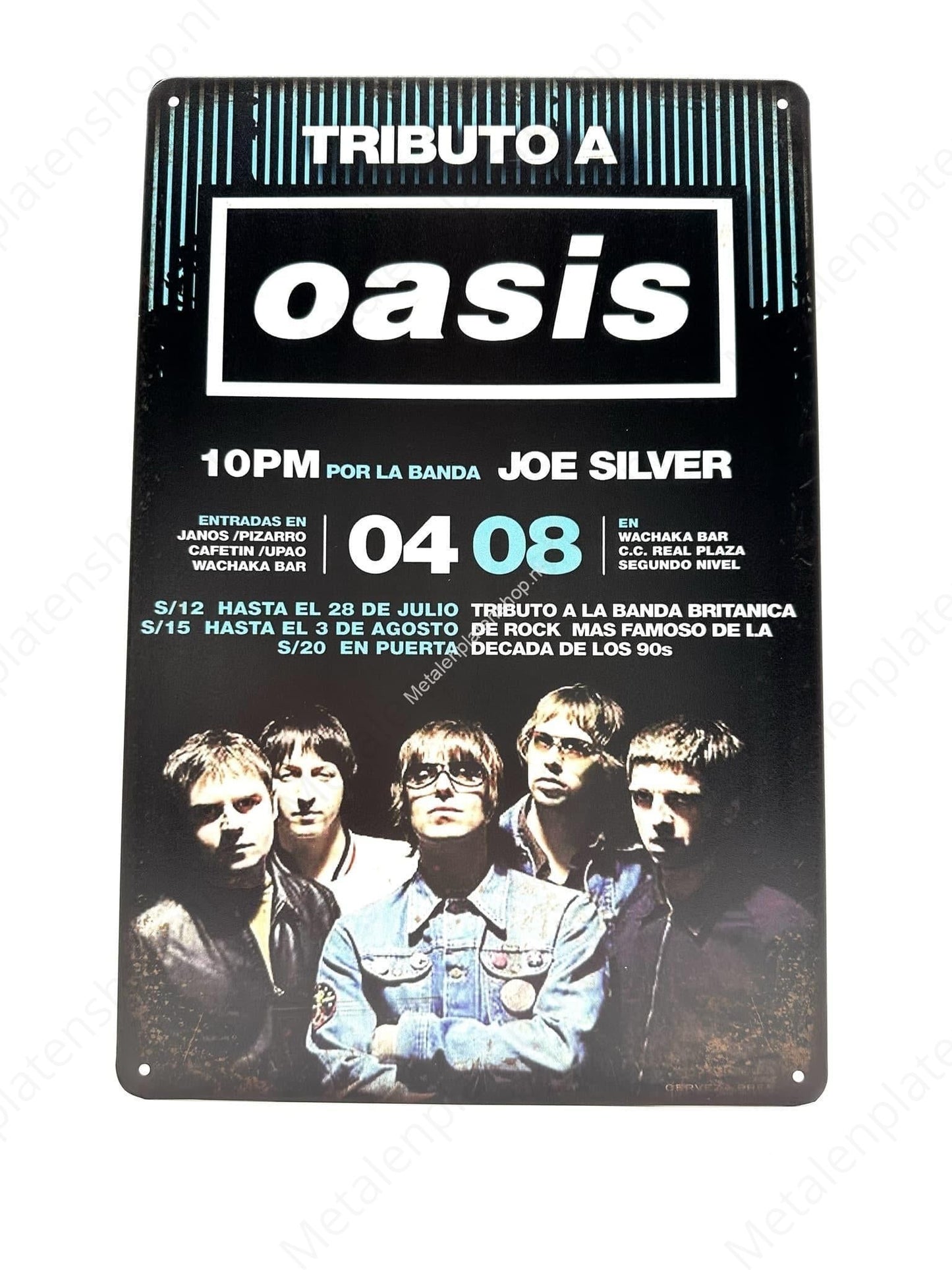 Oasis - Tributo - Metalen Wandbord
