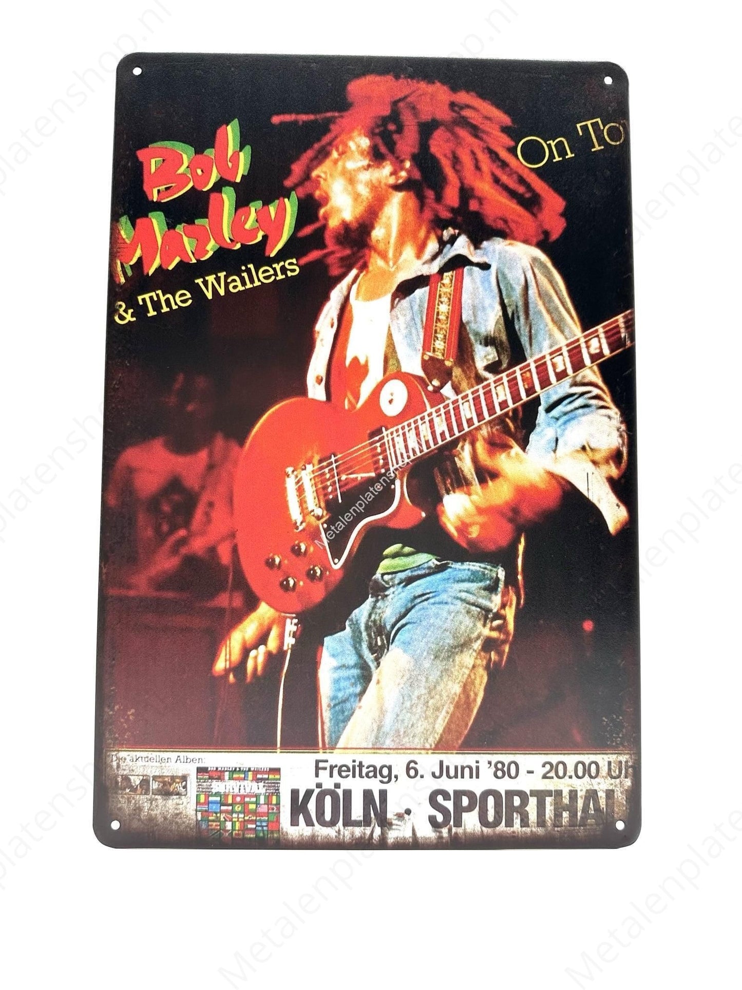 Bob Marley - Koln Sporthal - Metalen Wandbord