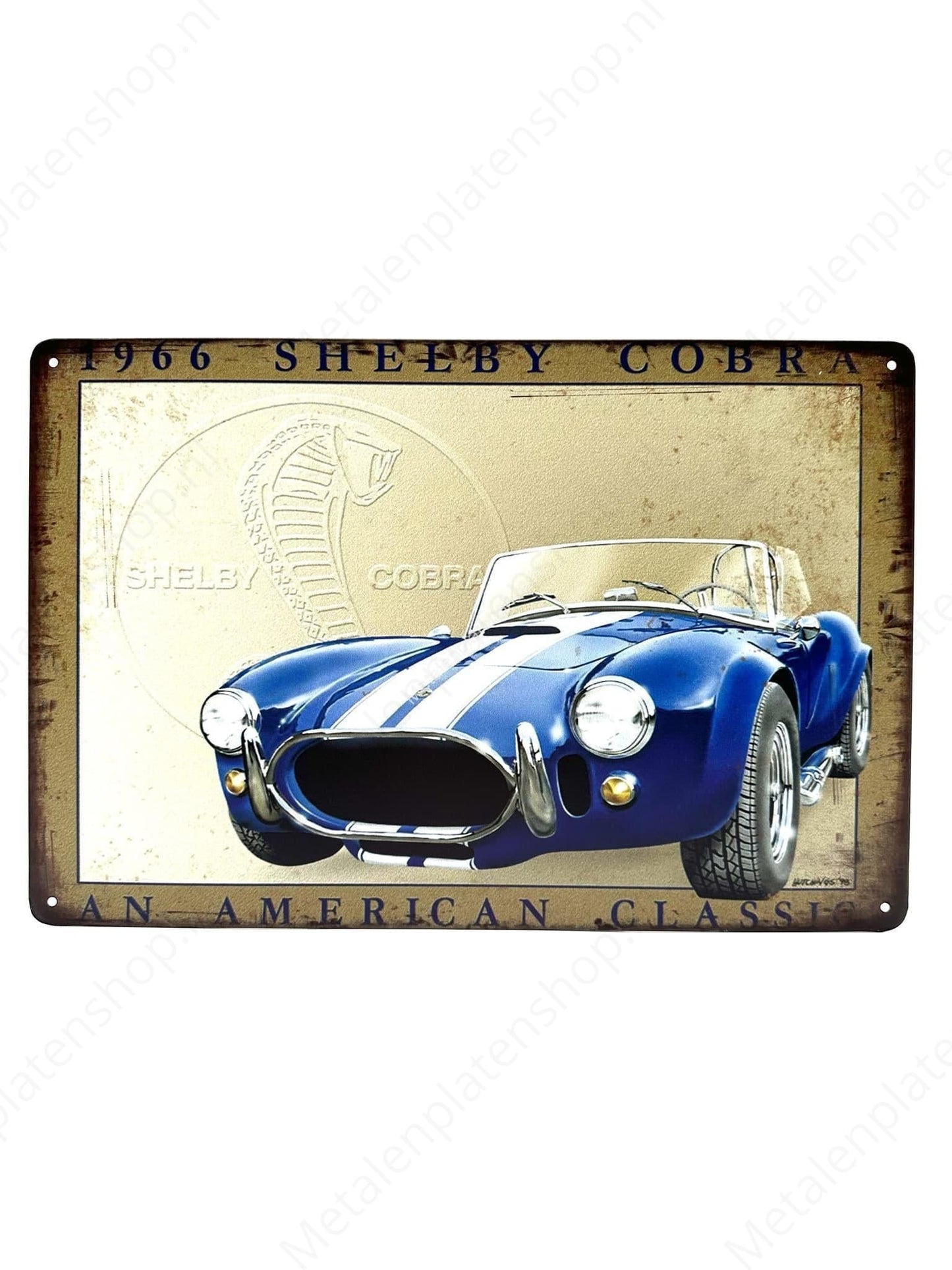 1966 Shelby Cobra - Metalen Wandbord
