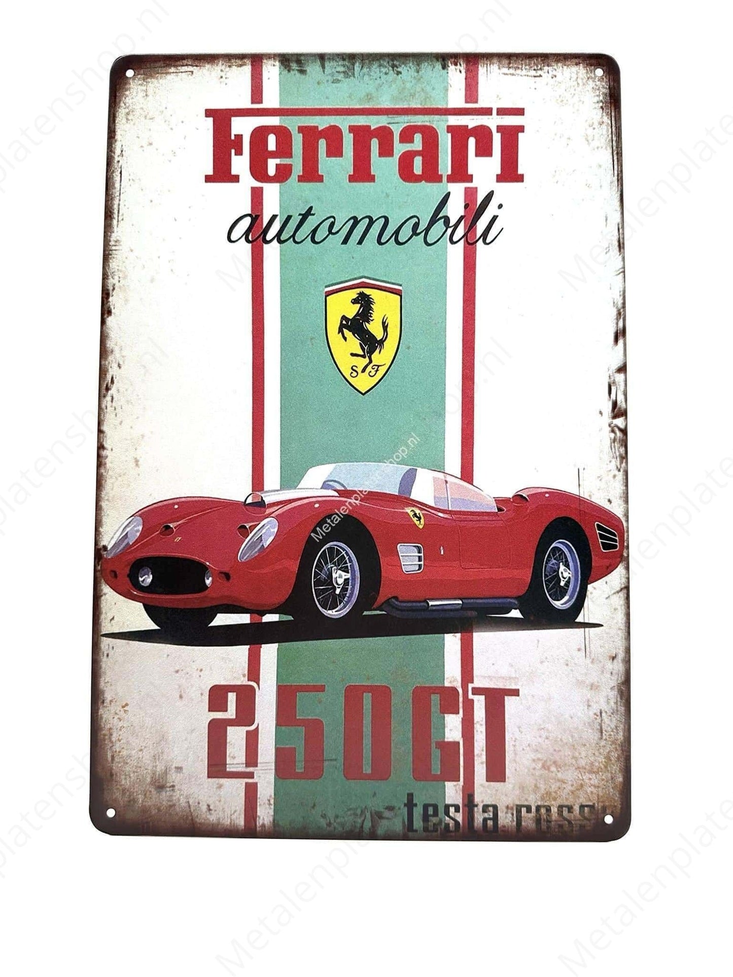 Ferrari Automobili – 250GT – Testa Rossa – Metallwandschild