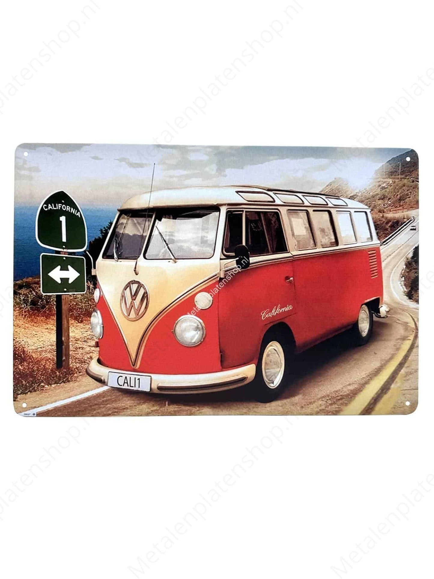 Volkswagen Bus - California - Metal Wall Sign