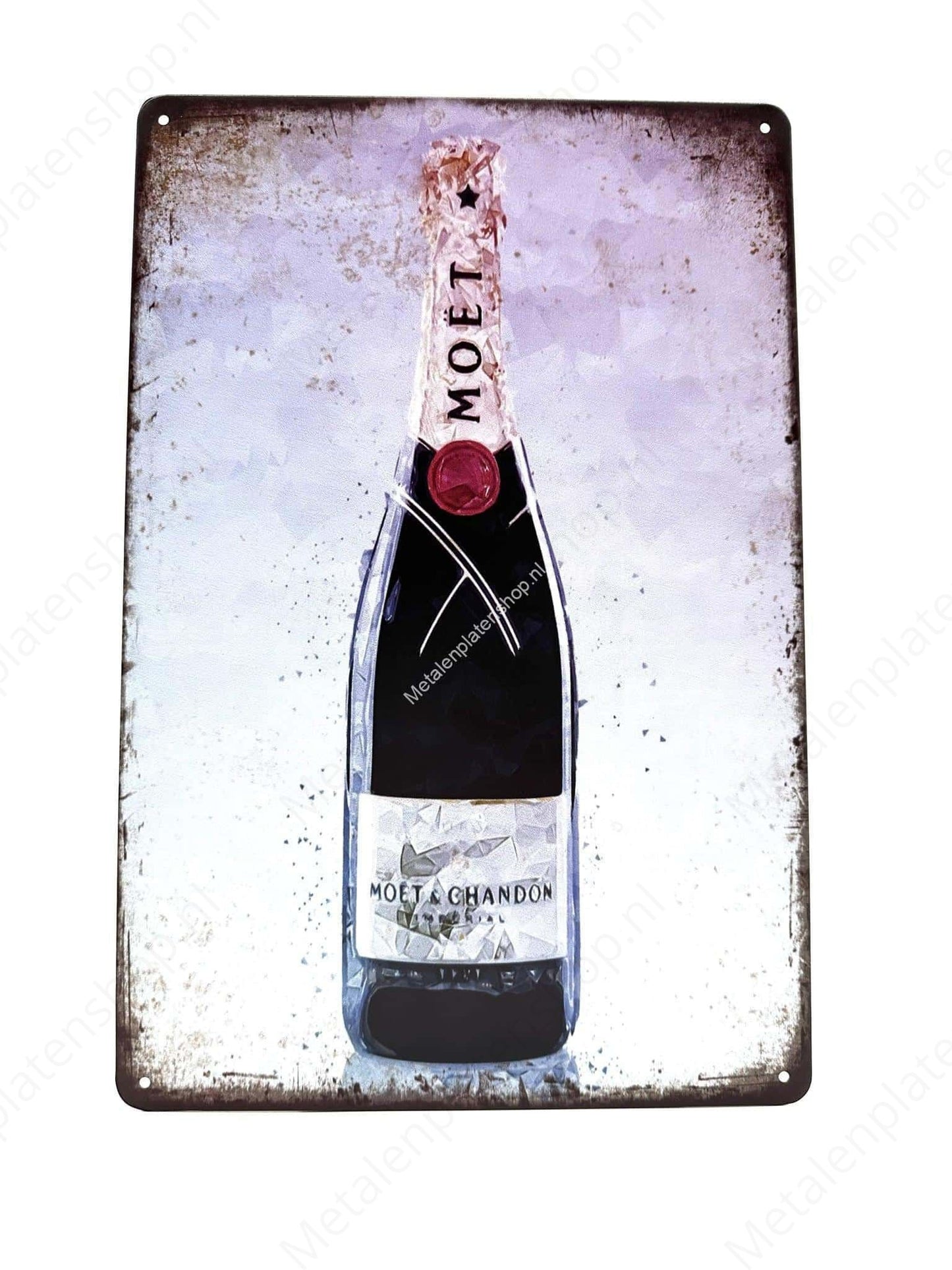 Moet - Champagne - Fles - Metalen Wandbord
