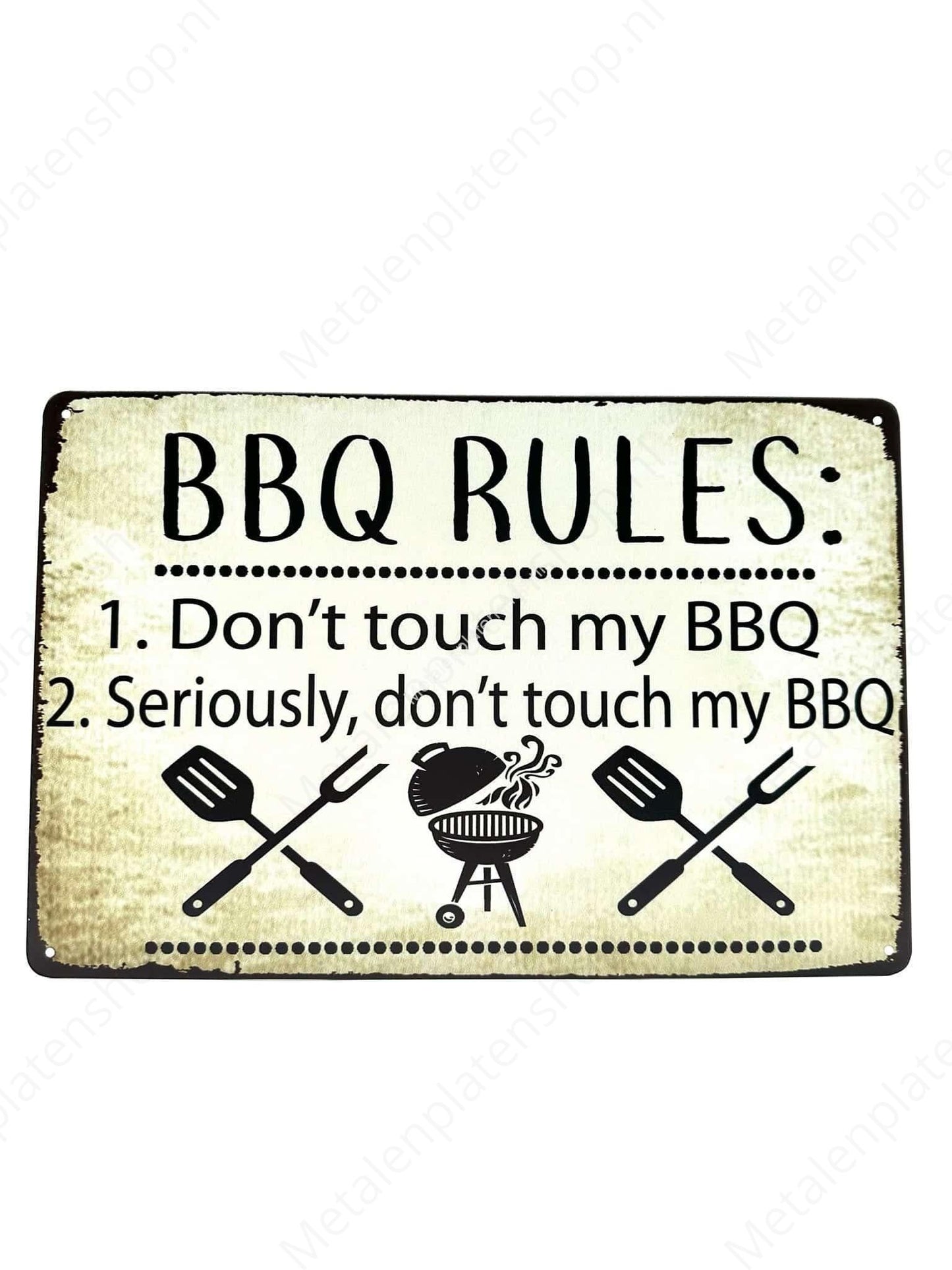 BBQ Rules - Metalen Wandbord