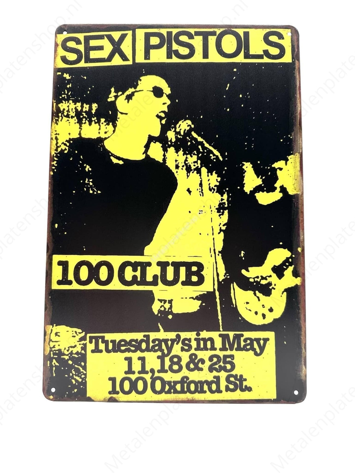 Sex Pistols - 100 club - Metal Wall Sign