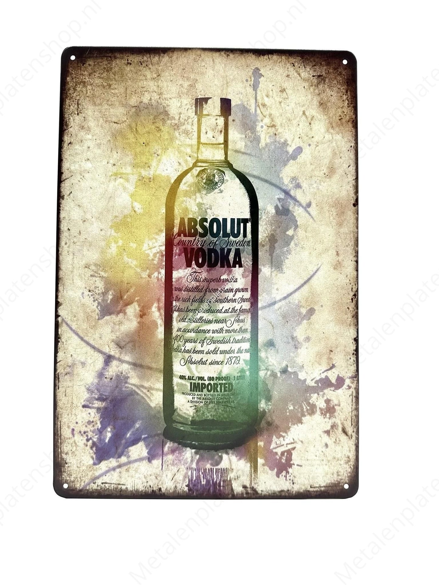 Absolut Vodka - Metalen Wandbord