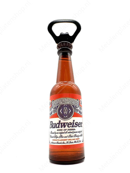 Beer or bottle opener with magnet - Budweiser - 14cm - Metal wall sign