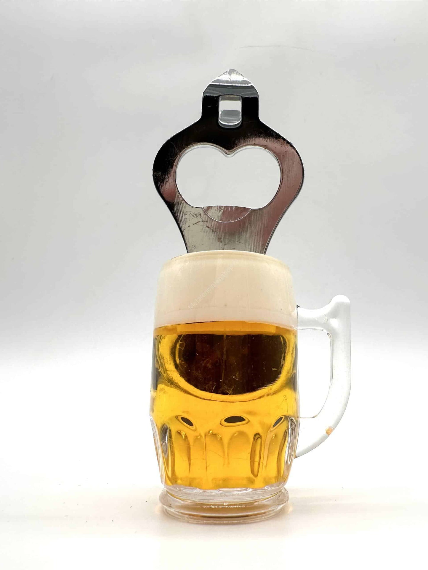 Beer or bottle opener with magnet - Beer glass - 12cm - Metal wall sign