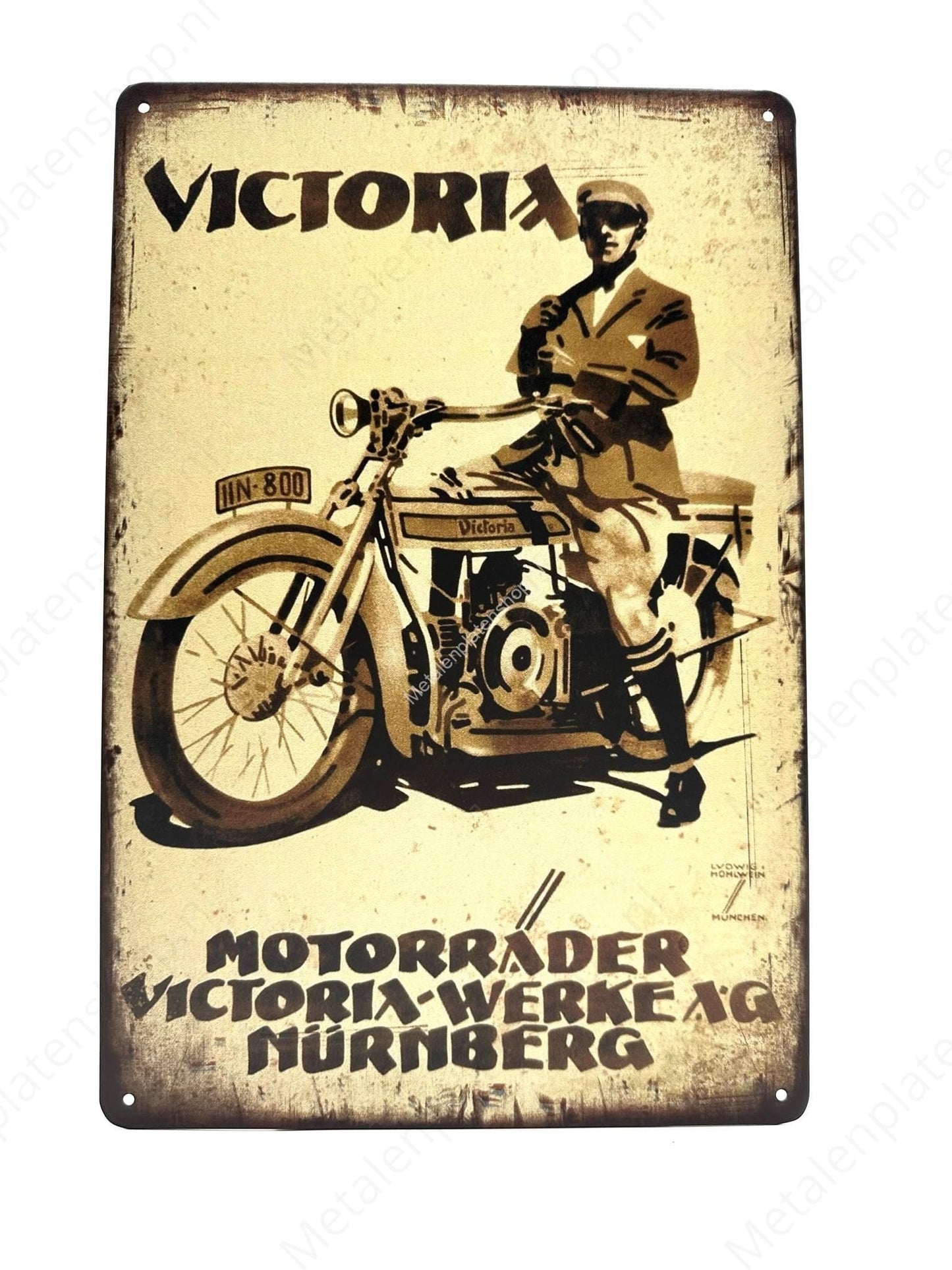 Victoria - Motor - Metalen Wandbord
