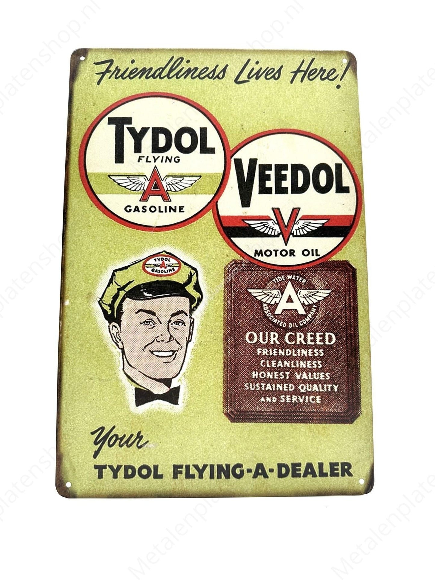 Tydol Veedol - Motor Oil - Gasoline - Metal Wall Sign