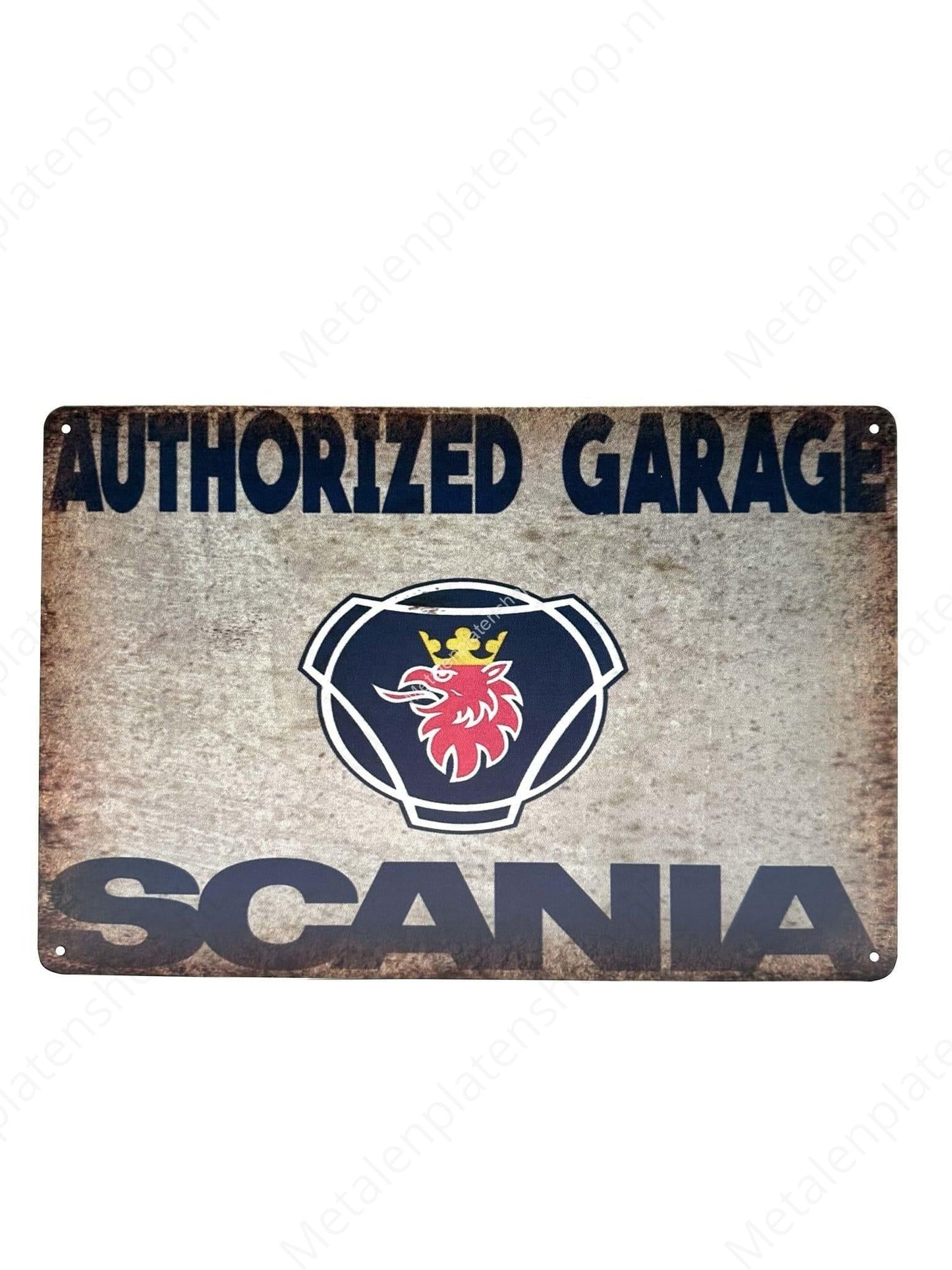 Autorisierte Werkstatt – Scania – Metallwandschild