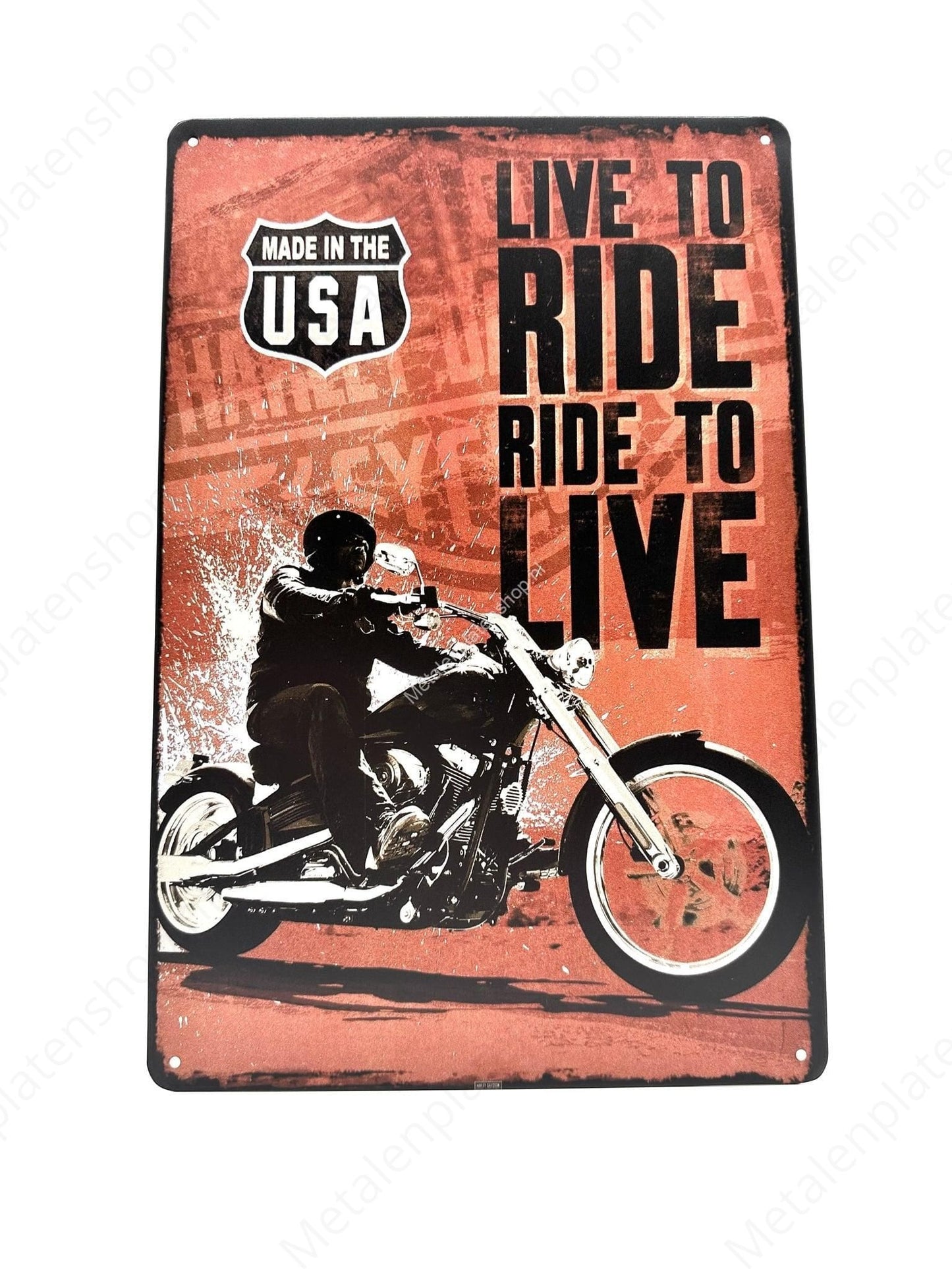 Live to Ride - Ride to Live - Motorcycles - Metal Wall Sign