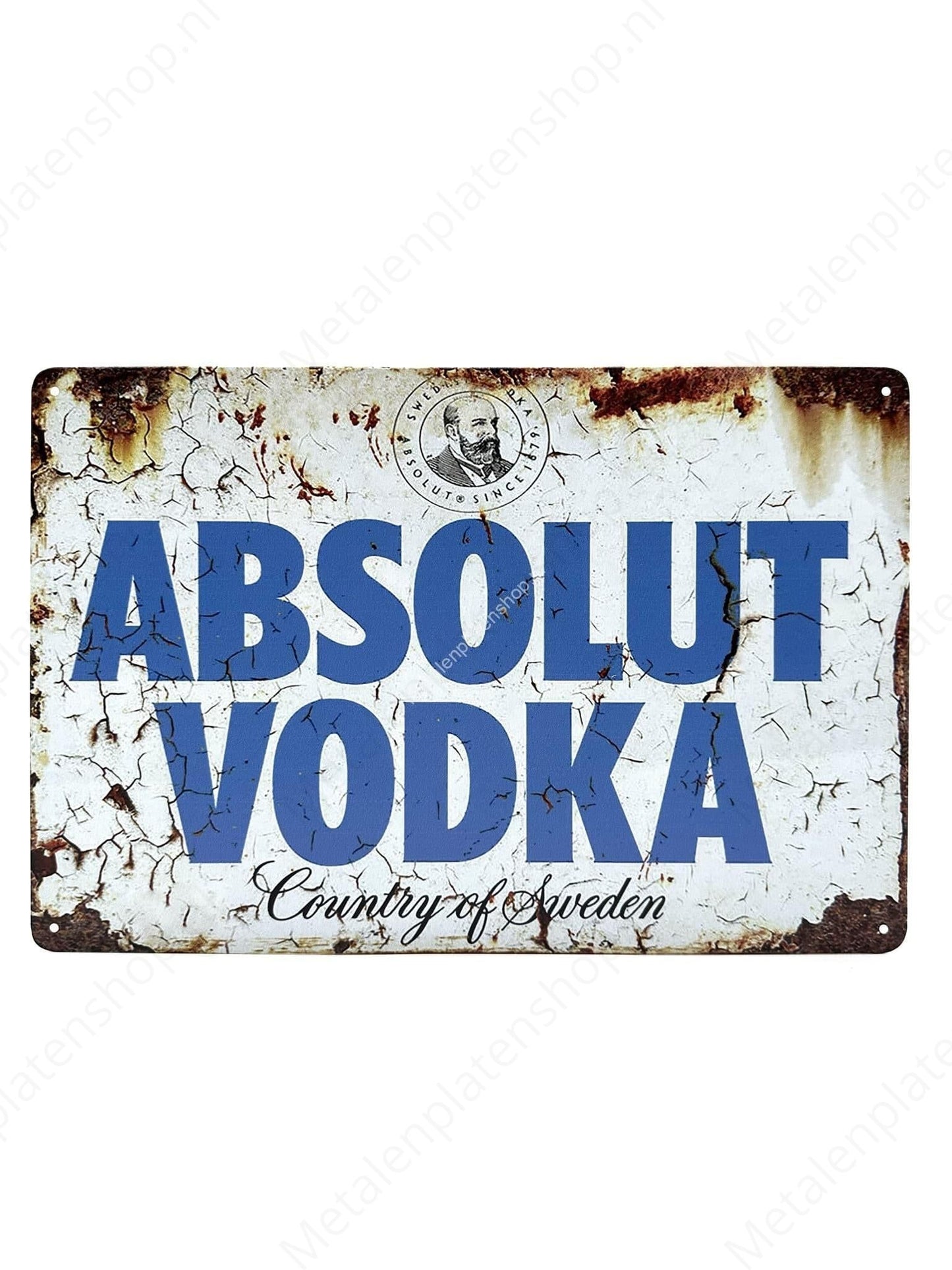 Absolute Vodka - Country of Sweden - Metalen Wandbord
