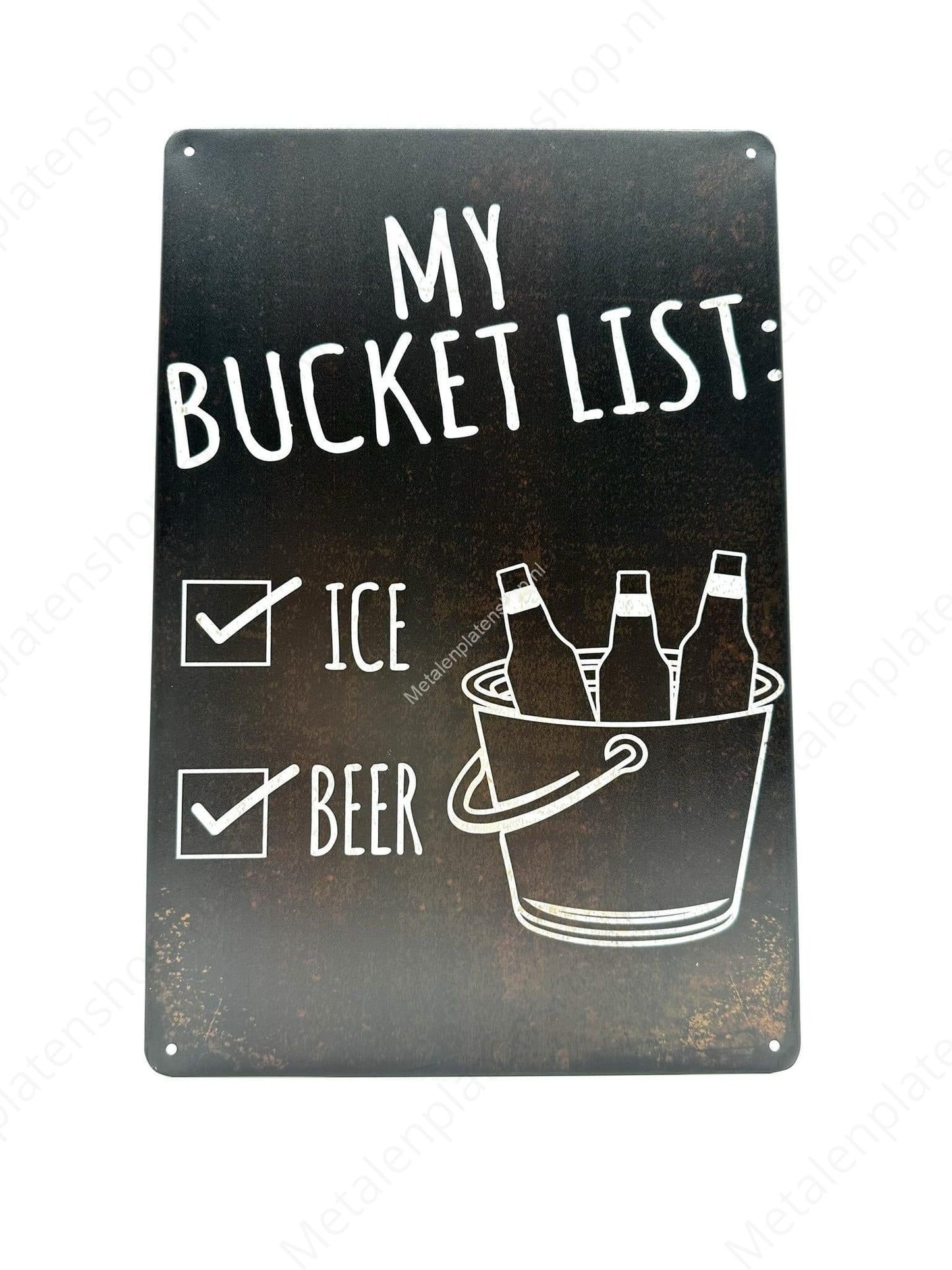 My Bucket List - Ice &amp; Beer - Metal Wall Sign