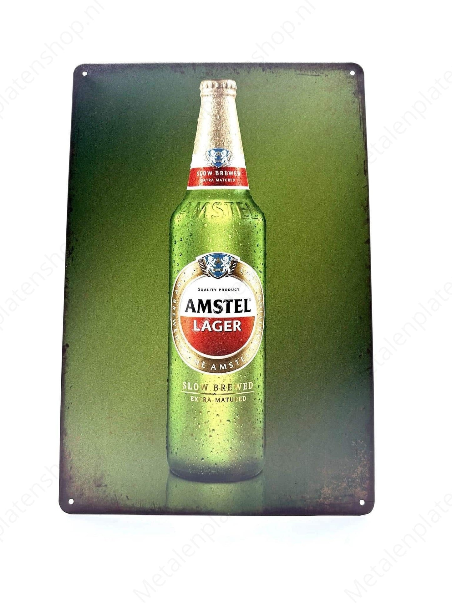 Amstel Lager - Fles - Bier - Metalen Wandbord